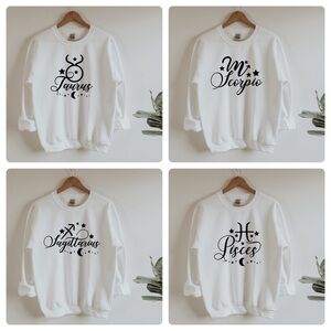 NEW Oversized Zodiac Star Moon Sweatshirts